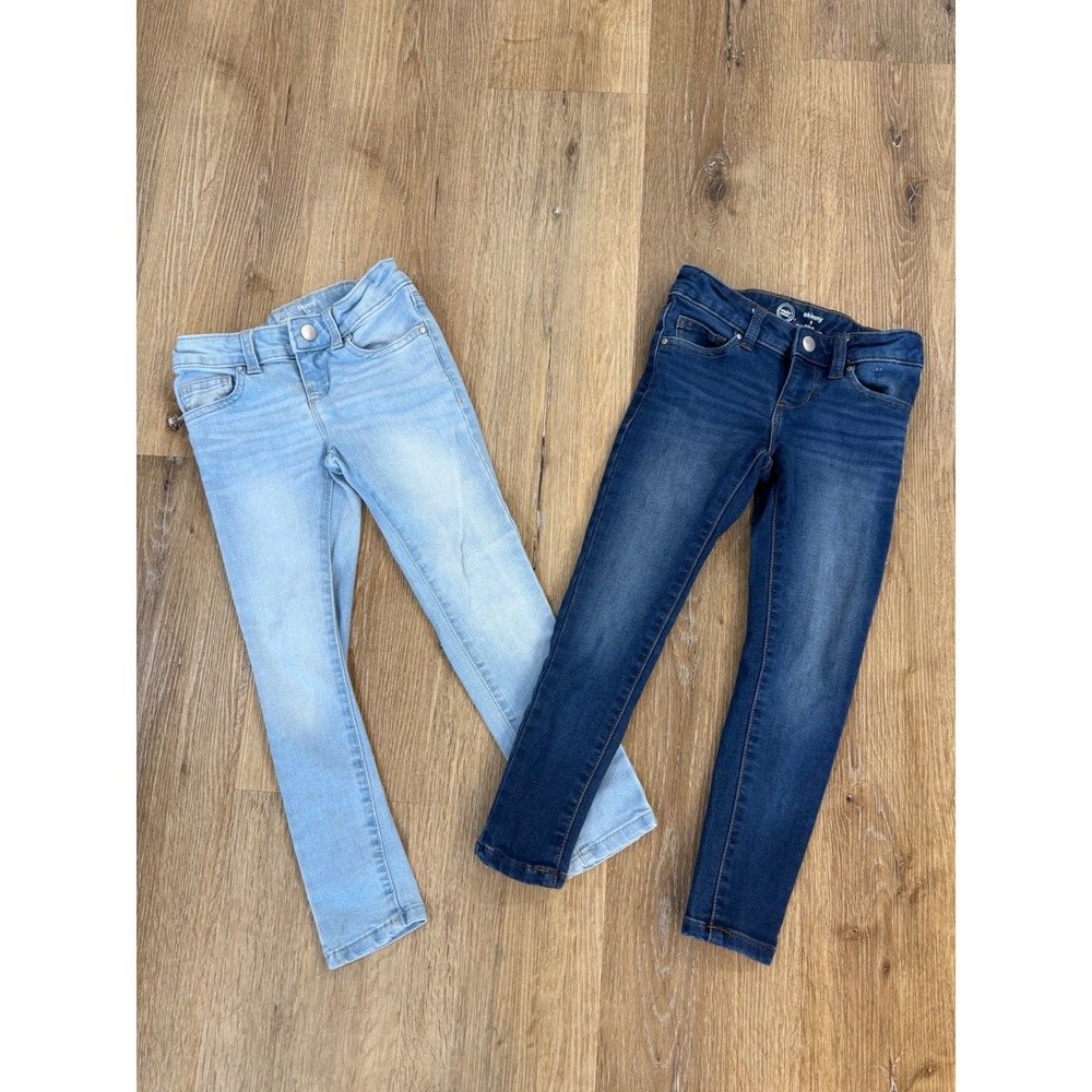 Wonder Nation Minimalist Skinny Jeans Bundle Girls Size 5 Blue Light Dark Wash